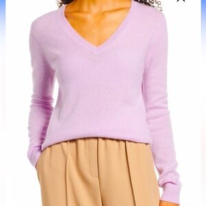 Vince Cashmere Purple V-Neck Pullover Size XS